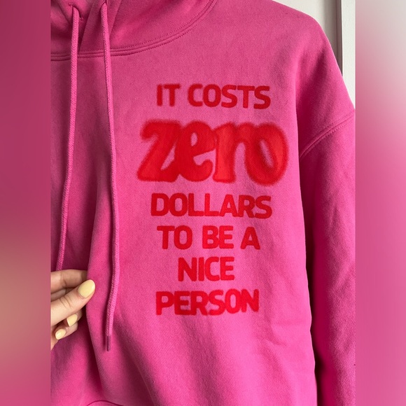 The Mayfair Group It Costs $0 Hoodie and Sweats in Pink - Picture 13 of 16